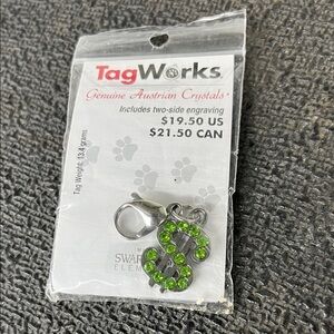 Green Dollar Sign and Paw print Keychain or Charm